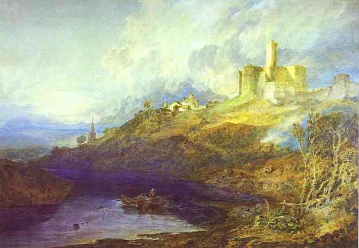 J.M.W. Turner Warkworth Castle Northumberland Thunder Storm Approaching at Sun-Set.